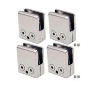 4Pcs Glass Clamps Suitable for 8-10mm Glass Panel, Stainless Steel 304 Made Satin Finish, Square Front, Flat Back