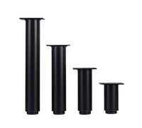 4pcs Height-Adjustable Table Legs Steel Black, Furniture Legs Feet, Table Legs for Sofas,3/10inch Furniture Legs Round Legs, for Cupboard Bar Desk Leg Whitecement Sofa,Cabinet,