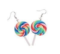 4pcs Hoop Funny Dangle Cute Earings for Girls Women Lollipop Womens Earrings Child Charm Ice Cream
