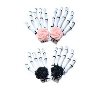 4pcs horquillas de garra de calavera pinza de pelo rosa esqueleto mano hueso garra punk tocado para mujeres niñas 2 piezas para cada color