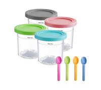 4pcs Ice Cream Pints Containers with Lids, Freezer Food Storage Tubs for Homemade IceCream, Meal Prep, Dishwasher Safe