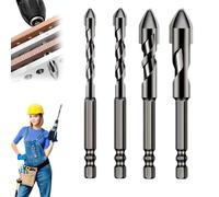 4Pcs Intentionalk Drill Bits, High-Strength Eccentric Twist Drill Bit, Multi-functional Super-Hard Bevel Head Eccentric Drill Bit, Ultimate Drill Bits for Tile Concrete Brick Glass Plastic Wood