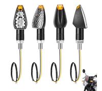 4PCS Intermitentes Moto 12/24V Luces Indicadores de Torneado de Motocicleta | LED Universales Impermeables para Scooter Quad Cruiser Off Road, Homologados E50, para el DíA y La Noche