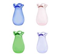 4pcs Jarrón De Vidrio En Miniatura Elegante Organizadores Pieles Pieles Elegantes Decoración del Hogar Contenedor Cabello