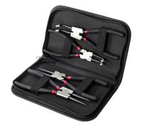 4PCS Juego de Alicates Circlip con Asas Antideslizantes, 7" Circlips Internos y Externos Herramientas Mecánicas para el Ensamblaje y Desmontaje, con Bolsa de Almacenamiento