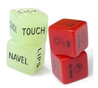 4PCS Juegos de Dados, Juegos para Parejas, Juguetes para Parejas, Ideas para Regalos, Partes del Cuerpo y acciones Que Brillan en la Oscuridad, Juegos traviesos para Parejas en el Dormitorio