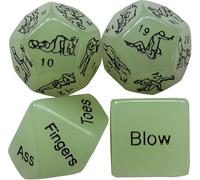 4PCS Juegos de Dados,Noche Chispeante, Dados De Juego Que Brillan En La Oscuridad para Jugar Contigo,Regalo Original para Hombres