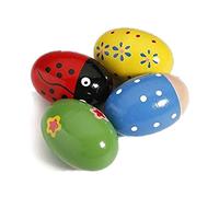 4pcs Kids Baby Wood Huevo Maracas Shakers Music Percussion Juguetes de Madera Maracas Huevos Maracas Percusión Música para Niños Color aleatorio