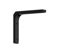 4pcs L-shaped Shelf Bracket Wall Mounted Space Saving Support Stainless Steel Triangular Fixed Table Adecuado para garajes y cocinas(Black-150x125mm)