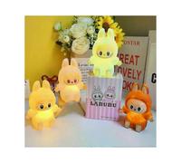 4pcs labubu cartoon night light cute children toy gift diy resin car labubu model soft glow bedside companion for sleep