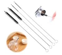 4PCS Largo Nylon Cepillos de Botella Cepillos de Limpieza de 3 mm y 7 mm Tubo Limpieza del Sistema de Cepillo Cepillo de Limpieza para Cafetera para Manguera de Leche Caño de Cafeteras Automáticas