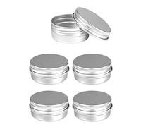 4pcs Latas de Aluminio Vacías 15ml Contenedor de Cosméticos Redondo Tarros Vacíos Pequeños Bote Cierre Roscado para Crema Bálsamo Labial Aceite Viajes Almacenamiento Vela Jabon