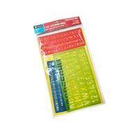 4pcs Letra de plástico Stencil Set, Stencil Alfabeto Letra Número Artesanía Plantillas de plástico Guía de la regla Set