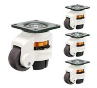 4pcs Leveling Machine Caster, Top Plate Leveling Wheel with Retractable for Workbench Table, Electric Equipment,Vending(49x49mm)