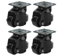 4PCS Leveling Machine Casters Wheels, Heavy Duty Leveling Casters with Ratchet Handle Design Black for Industrial, Machine