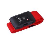 4Pcs Lock Luggage Belt with Password Adjustable Travel Suitcase Band Rope Straps Accessory para Bolsos(Red)