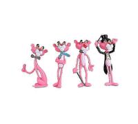 4pcs/lot Action & Toy Figures Pink Panther Cute Doll Micro Landscape Decoration Naughty Leopard Model for Child Gift