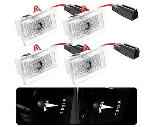 4Pcs Luces LED de Bienvenida: Nizirioo Coche Logo Proyección, per Tesla Model 3/Y/S/X Luz de bienvenida Foco de la puerta, Luz de bienvenida del coche, Uz de bienvenida del coche