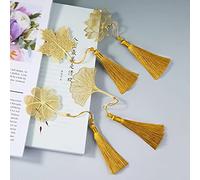 4PCS marca paginas,marcadores de libros,Marcador de Libro de Metal,Marcador de metal 3D con decoración de borlas,marcapaginas personalizado,Colgantes con borla dorada