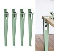 4pcs Metal Adjustable Table Clamp Legs,F-Shape Coffee Iron Workbench Legs,DIY Bar Support Leg,No Punching Dining Foos (76cm(30in),Green)