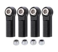 4PCS Metal Ball Joint Alloy for 1/10 RC Car, 7.0mm Diameter M4 Thread Straight Ball Joint Head with Nuts, Compatible Replacement for RC Model Car Steering Suspension System (Negra)
