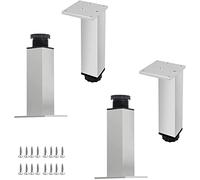 4pcs Metal Furniture Legs, Height Adjustable Heavy Duty Support Furniture Legs, 15cm, 18cm Sofa Feet, Replaceable Table Feet for cabinets, Desks, Dresser,Silver-5cm(2.0in)