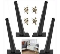 4Pcs Metal Furniture Legs,Modern Furniture Legs Wardrobe Feet,Interchangeable Furniture Leg,Adjustable DIY Table Foot Metal with Screws,Used for Couch Tables(Black)