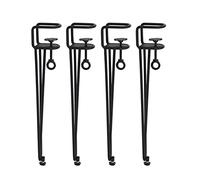 4pcs Metal Iron Table Legs,Table Clamp Leg,Adjustable F-Shape Dining Desk Legs,DIY No Punching Furniture Metal Coffee Table Legs,for DIY Furniture Console,Black (45cm(18in))