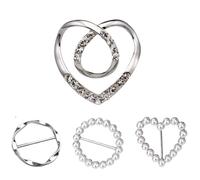 4pcs Metal Ring Waist Button Scarf Button Corner Hem Waist Knotted Brooches Women T-shirt Fixed Buckle Girl Decor para Mujeres Niñas Accesorios Decorativos(Silver)
