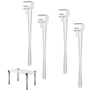 4Pcs Metal Table Legs,Removable F-Shape Adjustable Table Clamps Leg,for Desk Coffee Table,Furniture & Console Table,No Punching Design to Protect The Desktop(17.7in,White)