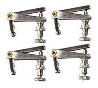 4pcs Metal Violin Fine Sintonizadores para Ajuste de Tono Preciso D Accesorio de Música (oro negro) (SILVER)