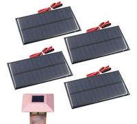 4pcs Mini paneles solares, panel solar de 1W 6V con cable, paneles solares pequeños prácticos a prueba de clima para hacer luces solares de césped cargadores de teléfonos celulares, paneles solares