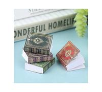 4pcs Miniature Flip Book Model for Dollhouse Home Furnishing Christmas Gift