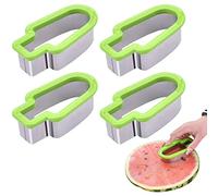 4PCS Modelado creativo de rebanador de sandía, molde de forma de paleta de cuchillo de sandía, modelo de helado de artefacto de verano de fruta de paletas de acero inoxidable