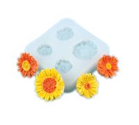 4PCS Moldes de Silicona de Flores, Molde para Velas con Forma de Crisantemo en 3D, Diseño Fácil de Abrir, Reutilizable para Caramelos Gelatina Jabón y Cubitos de Hielo-Chrysanthemum A