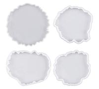 4Pcs Moldes Resina Epoxi Moldes de Silicona para Manualidades Resina Epoxi Transparente Moldes de fundición de joyas Resina Epoxi Moldes para Cenicero/Portavasos/Porta Vela/Hacer Artesanías