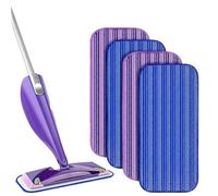 4PCS Mopa de Microfibra Compatible con Swiffer Sweeper, Mopas de Limpieza Suelos, Recambios de mopa Lavables y Reutilizables, Ideal para Suelos de Madera, Cerámica y Vinilo