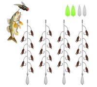4pcs Multi-Hook Artificial Fly Fishing Lure Set, Quick Strike Fly Bait, 3 5 7 Bionic Fly Fishing Bait with 2 Throwing Aids. for All Kinds of Fish (7 Hooks-A,L)