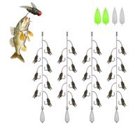 4pcs Multi-Hook Artificial Fly Fishing Lure Set, Quick Strike Fly Bait, 3 5 7 Bionic Fly Fishing Bait with 2 Throwing Aids. for All Kinds of Fish (7 Hooks-B,L)