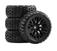 4pcs neumáticos de Goma de 67 mm 12 mm Hex compatibles con 1 18 2s GROM RC Car Universal Fit Accessors de reemplazo de reemplazo de posventa(Black)