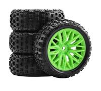 4pcs neumáticos de Goma de 67 mm 12 mm Hex compatibles con 1 18 2s GROM RC Car Universal Fit Accessors de reemplazo de reemplazo de posventa(Green)