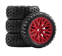 4pcs neumáticos de Goma de 67 mm 12 mm Hex compatibles con 1 18 2s GROM RC Car Universal Fit Accessors de reemplazo de reemplazo de posventa(Red)