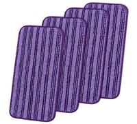 4Pcs Paños Microfibra para Swiffer WetJet, Recambios de Mopa Pulverizador | Fregona Repuesto Limpieza Reutilizables Lavables para Suelos HúMedos, uso en Seco y Húmedo, 30x14cm Morado Mopa Recambio