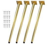 4Pcs Patas De Mesa De Metal Resistente, Pies De Soporte De Cono Vertical, Antideslizante Pies De Muebles Cónicos De Metal Reemplazo Para Mesa De Café Sofá Gabinete Baño(Gold,55cm)