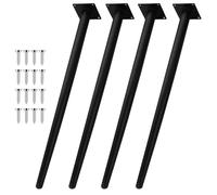 4Pcs Patas De Mesa De Metal Resistente, Pies De Soporte De Cono Vertical, Antideslizante Pies De Muebles Cónicos De Metal Reemplazo Para Mesa De Café Sofá Gabinete Baño(Black,60cm)