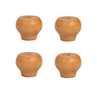 4pcs Patas de Soporte de Muebles de Madera,Elevadores de Muebles,Pies Redondo de Repuesto DIY, Peso de Rodamiento para Gabinete TV Mesa Sofá Sillón Cama Tocador,con Tornillos (4cm/1.6in,Wood)