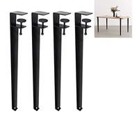 4PCS Patas Mesa - Patas De Mesa Metalicas, Patas De Muebles De Metal En Forma De F, Patas De Mesa De Metal Ajustables, Patas De Banco De Hierro DIY, Patas De Mesa De Horquilla Negra ( Size : 71cm/28in