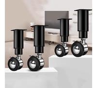 4Pcs Patas para Muebles Regulables,Patas Sofas Metalicas Patas Soporte Armario Ruedas móviles for Muebles Patas Giratorias para Mesa Café Mesas Mueble TV y Otros (8-12CM,Schwarz)