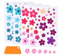 4PCS Pegatinas de Flores de Coche, Juego de pegatinas Florales de Bicicleta, Flor Adhesivo decorativo para Auto Calcomanía, Vinilo Autoadhesivo Sticker Impermeables