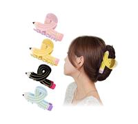 4Pcs Pencil Hair Claw Clips Back to School Hair Claw Clip for Women Teacher, Teacher Hair Clips, Cute Funny Bobby Pins Suitable for Many Hairstyles